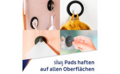 Silwy® The One Metall Magnethaken Inkl. Metall-Nano-Gel-Pad 7,5 Cm 2-tlg. Schwarz -Campinggeschirr Zubehör Geschäft 297937 2652700 1