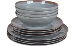 Bo-Camp Melamin Geschirr Set 12-tlg. Braun / Grau