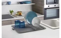 Metaltex Dry-Tex 2-in-1 Abtropfgestell Mit Microfasermatte Silber -Campinggeschirr Zubehör Geschäft 497453 3367490