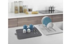 Metaltex Dry-Tex 2-in-1 Abtropfgestell Mit Microfasermatte Schwarz -Campinggeschirr Zubehör Geschäft 497516 3367496 1