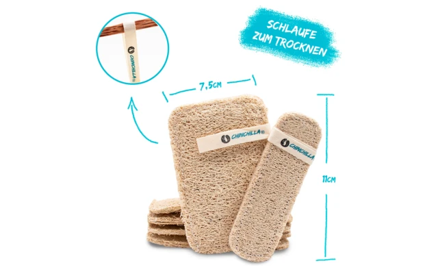 Chinchilla Luffa Spülschwämme Wiederverwendbar 7 Stück 4 Chinchilla Luffa Spülschwämme Wiederverwendbar 7 Stück – Bild 2