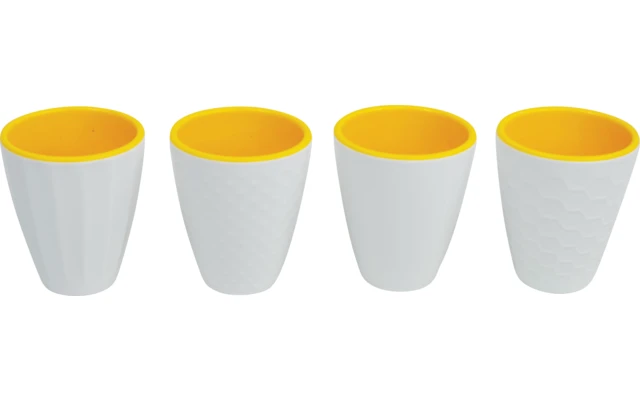 Gimex Eierbecherset Royal 4 Teilig Weiß/gelb 4 Gimex Eierbecherset Royal 4 Teilig Weiß/gelb – Bild 2